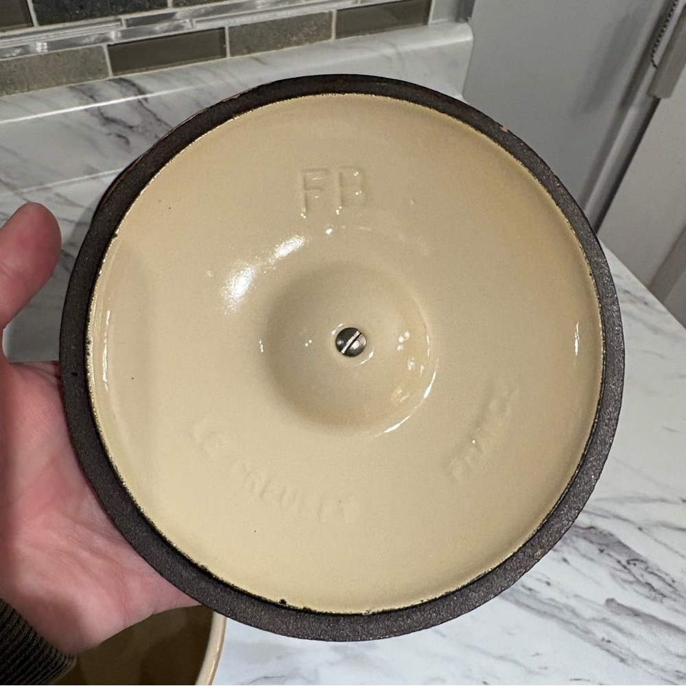 Vintage LeCreuset Fondue Pot Enameled Cast Iron Ombre Terra - Picture 14 of 16